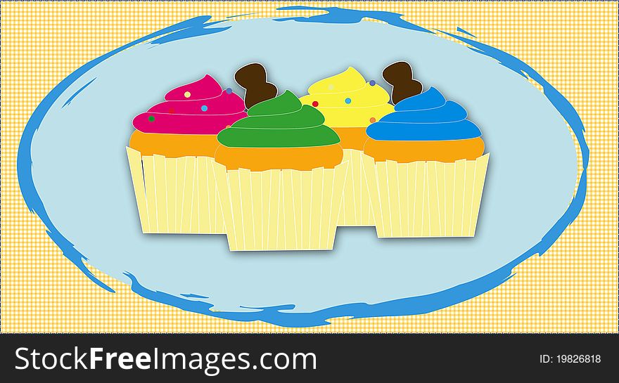 Muffins or sweet pastries color