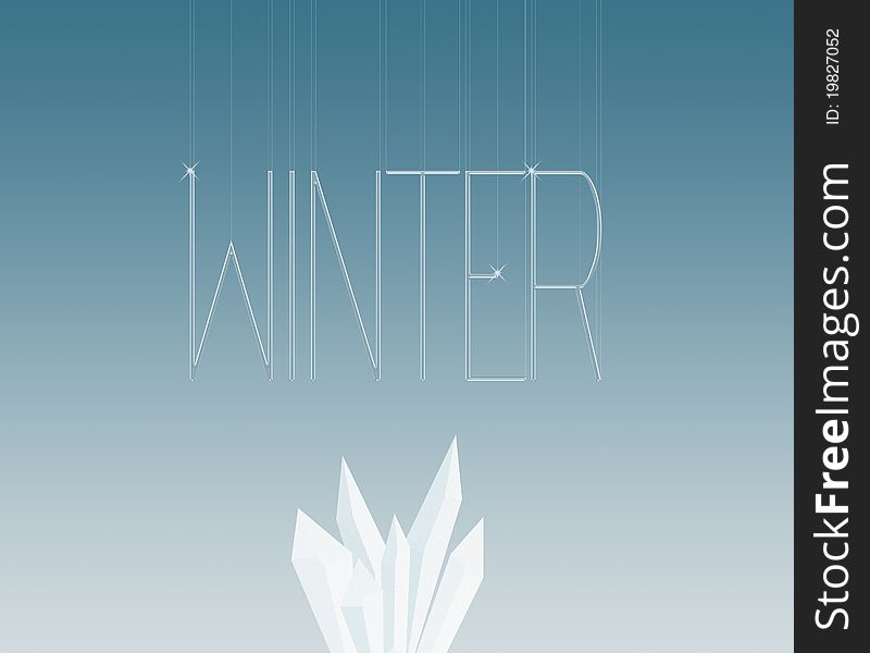 Winter typography design on blue background. Winter typography design on blue background.