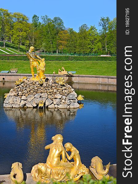 Fountains Samson in park Peterhoff, Saint Petersburg, Russia. Fountains Samson in park Peterhoff, Saint Petersburg, Russia