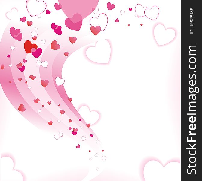 Background as abstract pink hearts