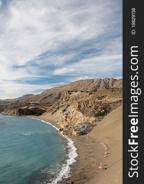 The amazing beach of Agios Pavlos in Crete, Greece. The amazing beach of Agios Pavlos in Crete, Greece