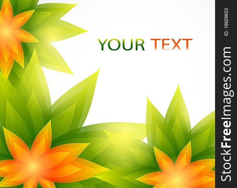 Floral background vector with place for text. Floral background vector with place for text