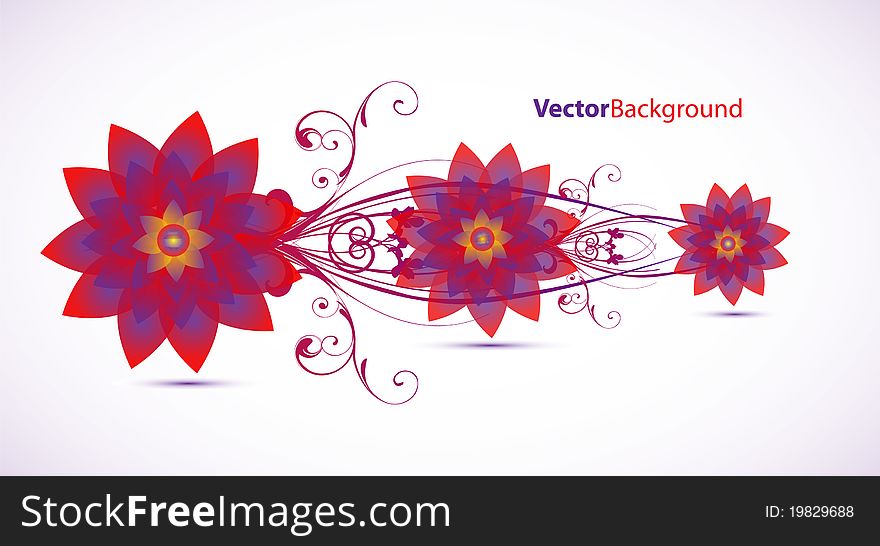 Floral abstract background with flowers