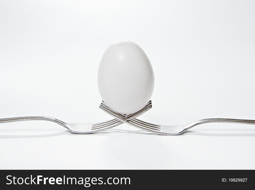 Egg on a Pair of Forks