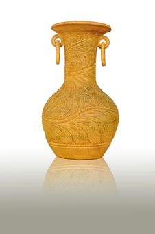 Thai Jar With Reflection Royalty Free Stock Images