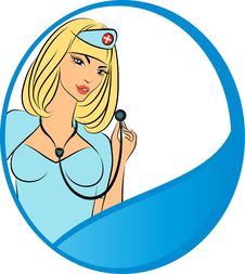Nurse With Stethoscope . Stock Photo Nurse With Stethoscope . Stock Photo