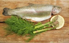Trout And Herbs Stock Photo Trout And Herbs Stock Photo
