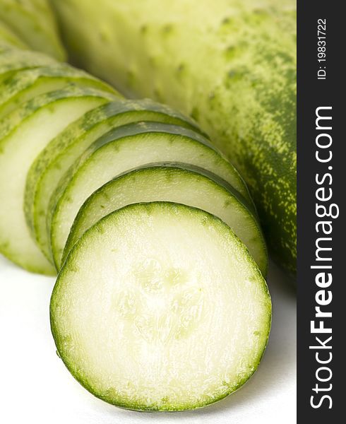 Clse-up shot cucumber slices