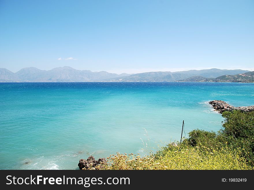 Amazing blue sea near Agios Nikolaos. Amazing blue sea near Agios Nikolaos