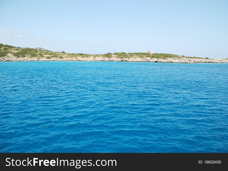 Light blue Cretan sea near Agios Nikolaos
