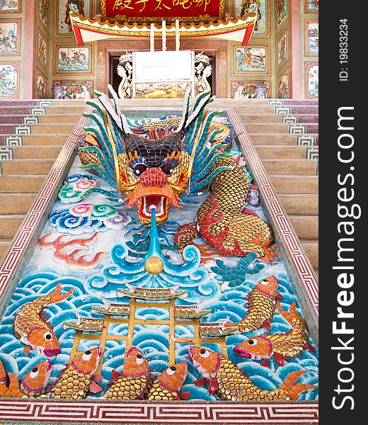 Dragon Status Stairs NaZha(Gods Of Honour)temple