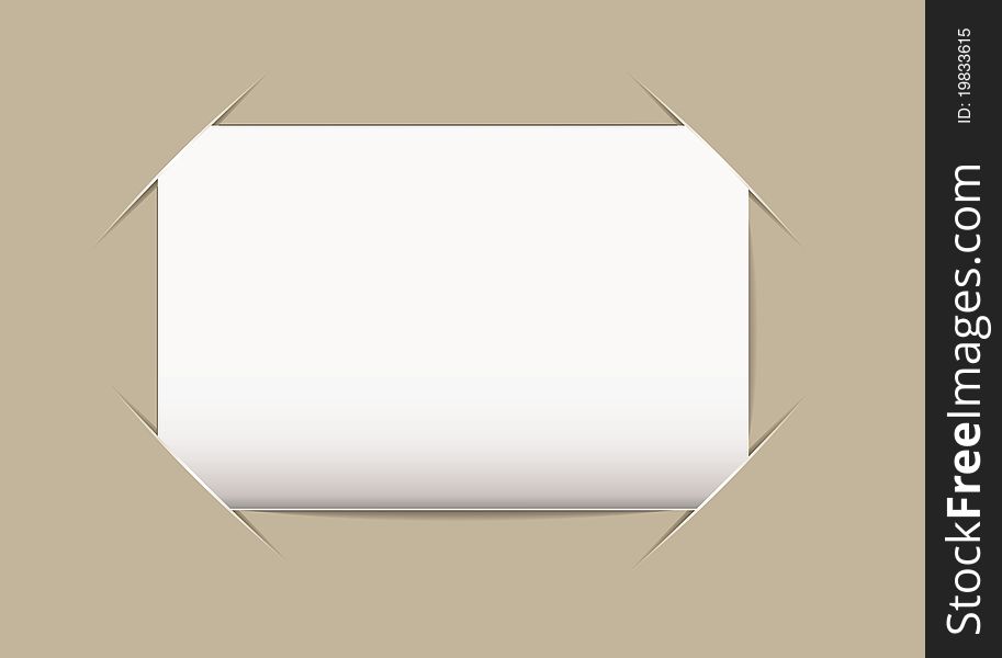 Plain blank business card stuck on beige card background. Plain blank business card stuck on beige card background