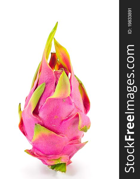 Dragon Fruit is a tropical fruit in white background