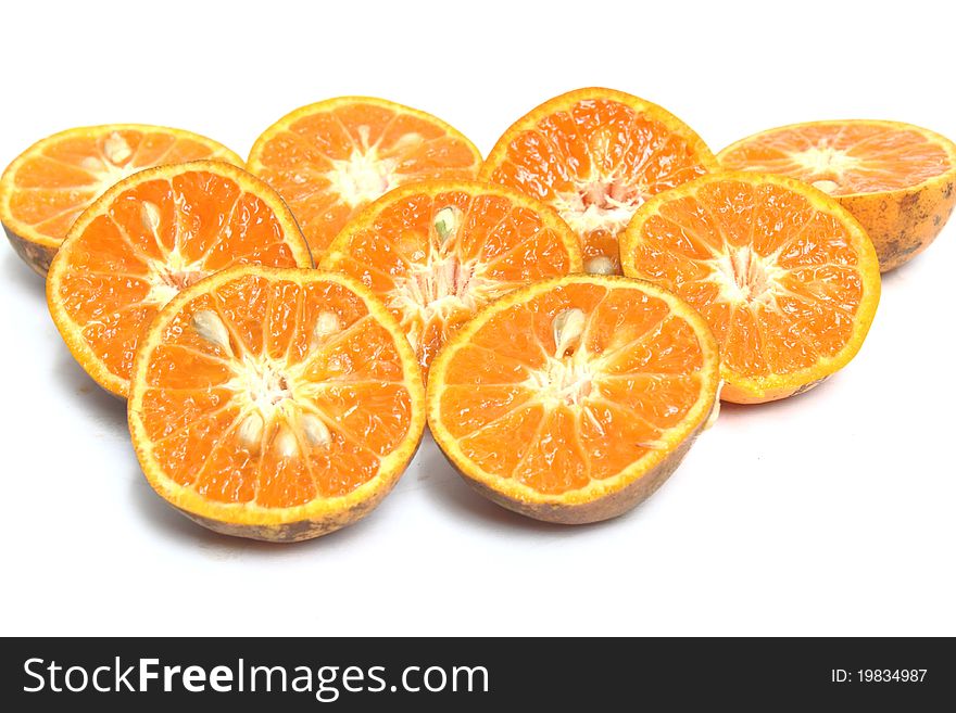 Orange hemispherical taken on a white background. Orange hemispherical taken on a white background
