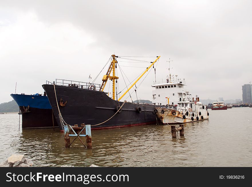 The photo of harbor in zhuhai china.