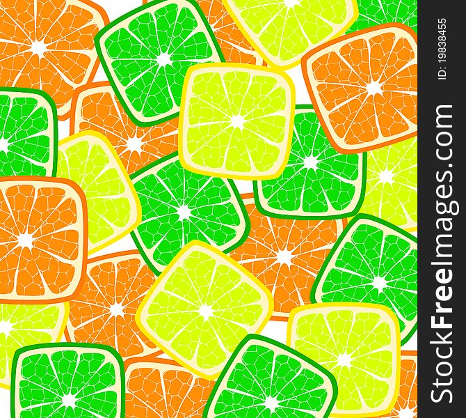 Bright background with citrus square slices. Bright background with citrus square slices
