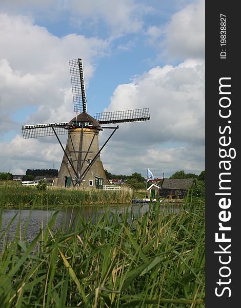 The old windmill in Kinderdijk, Netherlands. The old windmill in Kinderdijk, Netherlands.