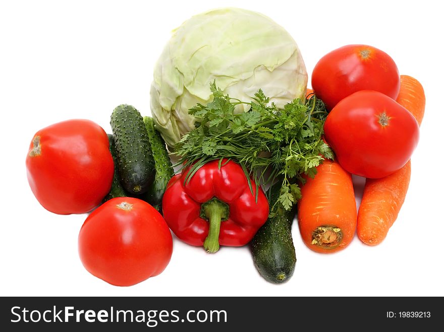 Fresh Vegetables On White