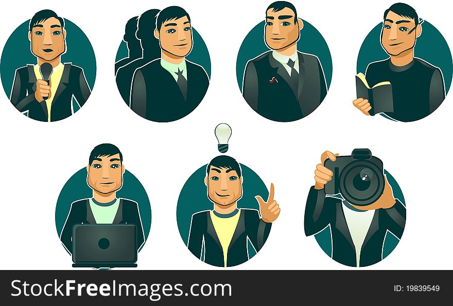 7 Icons Of Successful Men In Vector