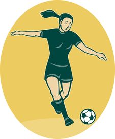 Woman Girl Playing Soccer Royalty Free Stock Photography