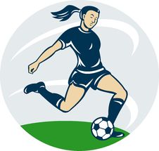 Woman Girl Playing Soccer Stock Photo Woman Girl Playing Soccer Stock Photo