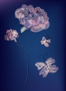 Watercolor Card With Carnation Stock Images Watercolor Card With Carnation Stock Images