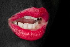 Black Painted Face - Red Lips Stock Images Black Painted Face - Red Lips Stock Images