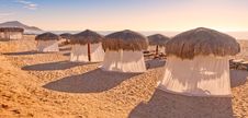 Tiki Huts And Massage Tents Stock Photography