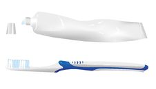 Tooth Paste And Brush Isolated On The White Royalty Free Stock Image Tooth Paste And Brush Isolated On The White Royalty Free Stock Image