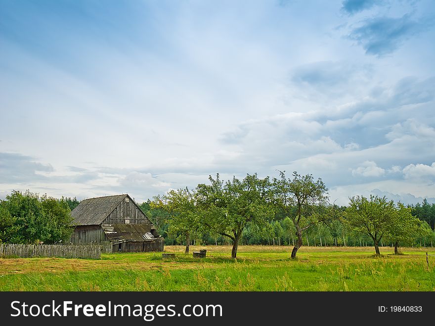 Old wooden house in the country. Old wooden house in the country
