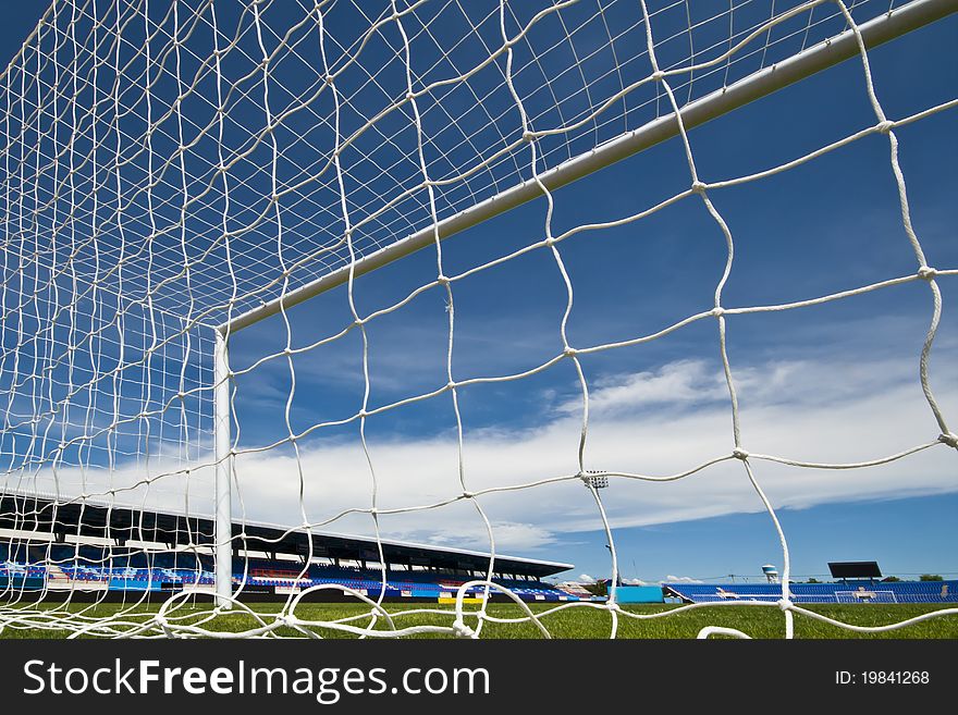 The soccer or football stadium. The soccer or football stadium