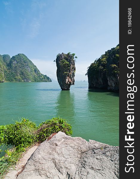 Koh Tabu, or James Bond Island, in Phang-Nga Bay in southern Thailand. Koh Tabu, or James Bond Island, in Phang-Nga Bay in southern Thailand.