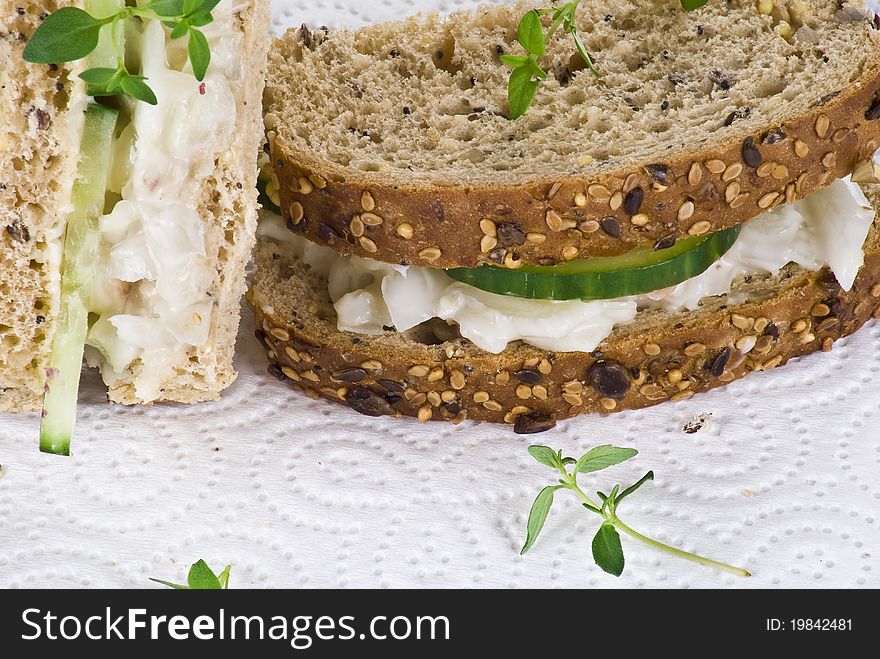 Cucumber And Coleslaw Sandwich