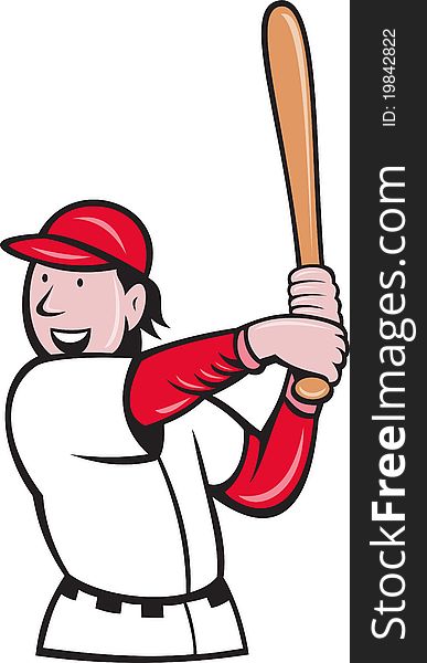 Baseball Player Batting Cartoon