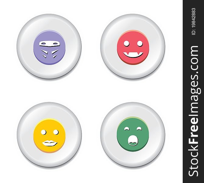 Smiley badge set