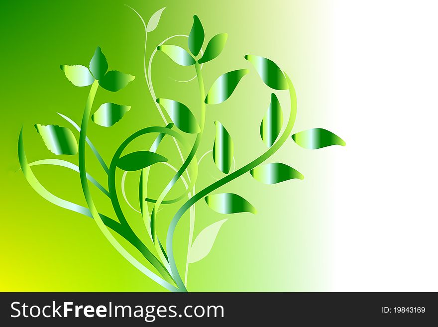 Illustraion of a floral green background. Illustraion of a floral green background