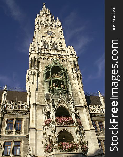 Town hall at the Marienplatz in Munich