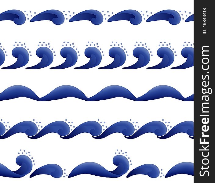Illustration of seamless decorative waves