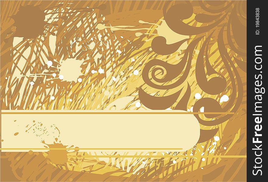 Yellow grungy background with banner