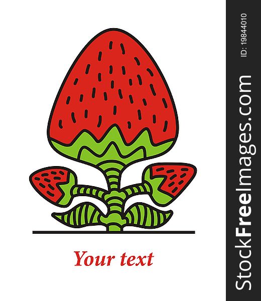 Bright strawberry, with space for your text