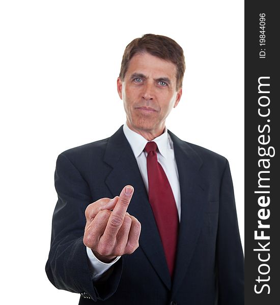 Businessman Showing You the Finger