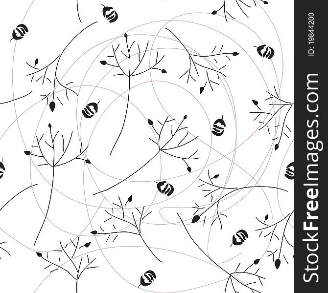 Seamless pattern of branch in geometric style