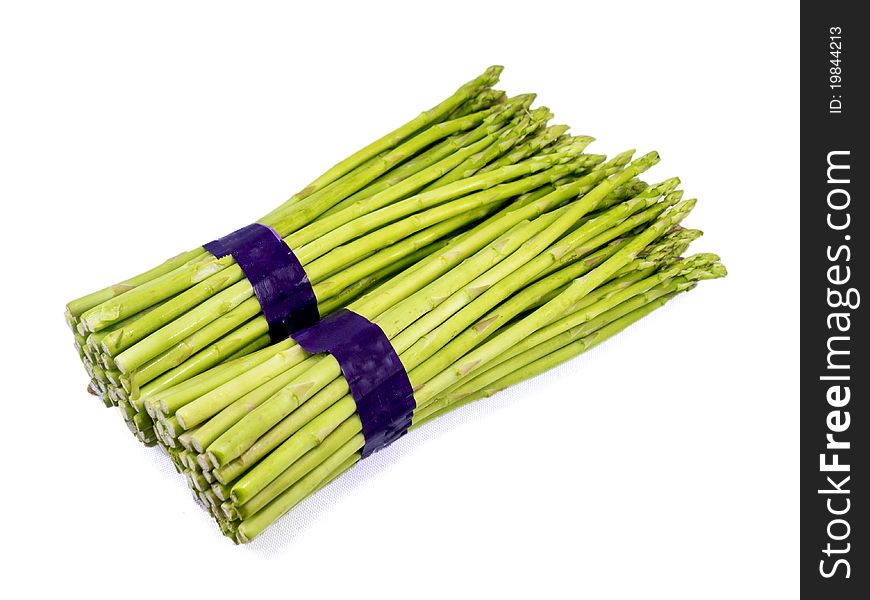 A group of asparagus isolated on white background. A group of asparagus isolated on white background