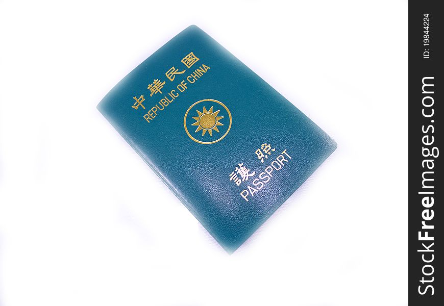 Taiwan passport isolated on white background