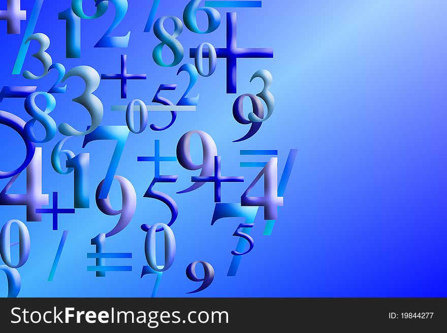 Abstract illustration of numbers background