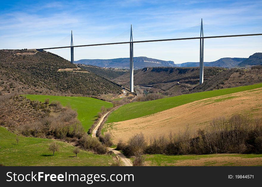 View of the Viaduct of Millau, the highest bridge in the World. Aveyron, France. View of the Viaduct of Millau, the highest bridge in the World. Aveyron, France.