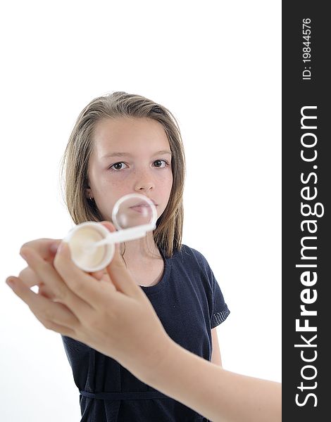 Teenager Playing With Bubble