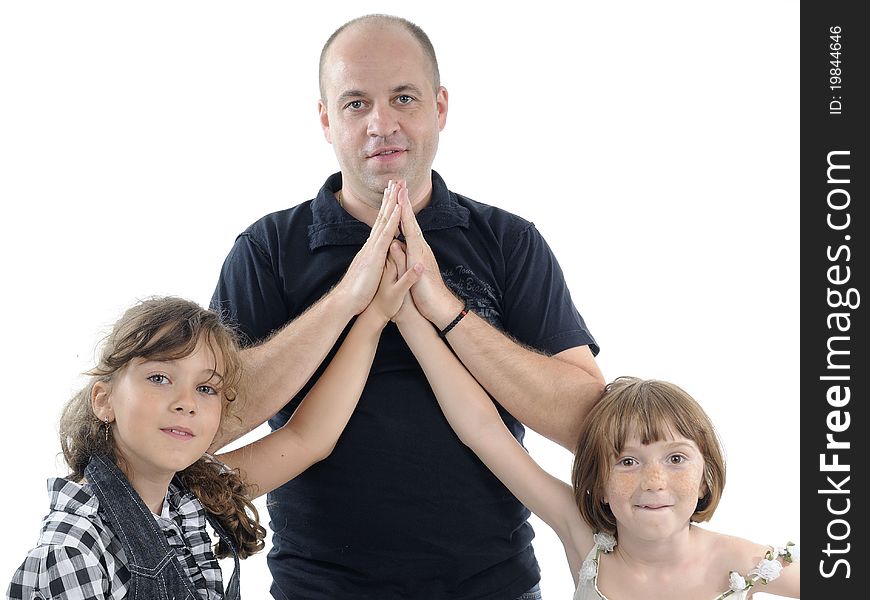 Happy white family having fun together. Happy white family having fun together