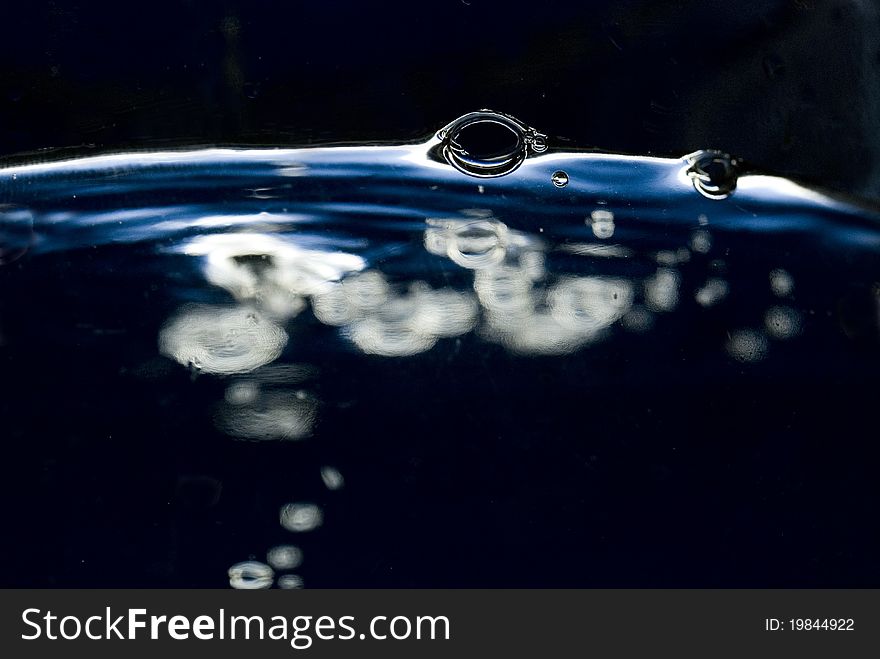 Water bubbles taken through glas