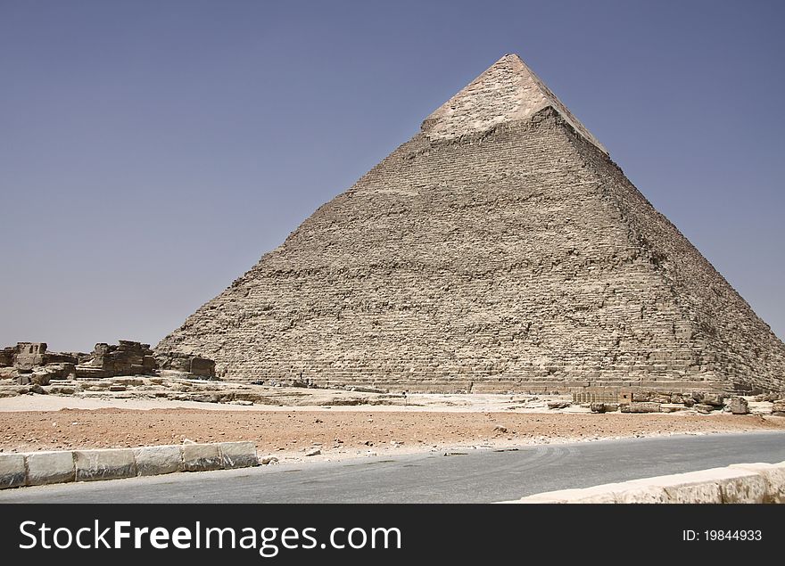 Giza Pyramid in desert, Giza Plateau, Cairo, Egypt.